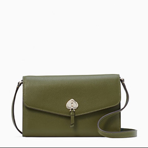 ♠️ kate spade ♠️Marti Pebbled Leather Flap Wallet Crossbody Bag, Enchanted Green - Picture 2 of 13